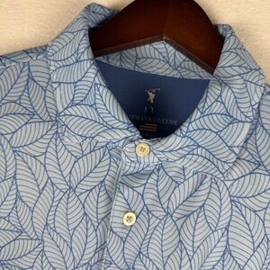 Fairway & Greene Bucky Print Golf Shirt‎ Mens Medium Blue Floral Button Up